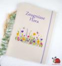 Zeugnishülle Mappe Filz Blüten